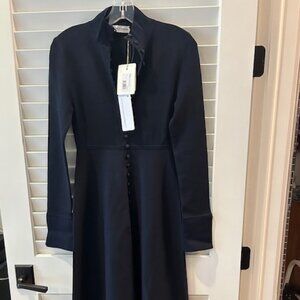 NWT SCANLAN THEODORE CREPE KNIT BUTTON POLO DRESS